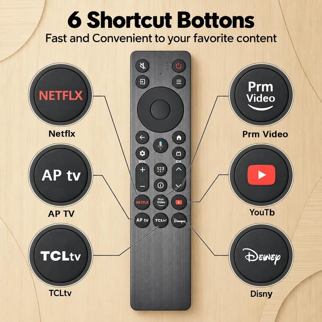 Alt view image 5 of 7 - for TCL RC923A Voice Remote,Replacement Control for TCL Smart TV Compatible with TCL 2026 4K OLED QLED QLED Mini Google TVs, 50QM6K, 55QM6K, 65QM6KPRO, 75QM6KPRO, 85QM6K, 98QM6KPRO and More