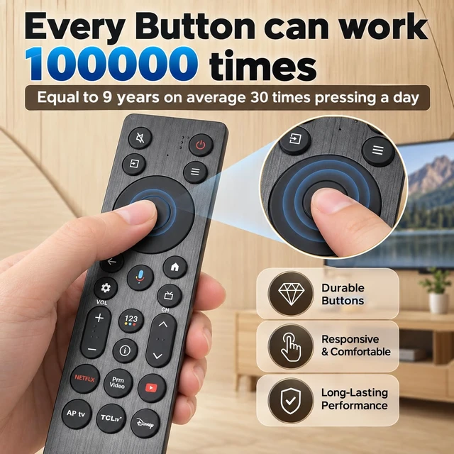Alt view image 6 of 7 - for TCL RC923A Voice Remote,Replacement Control for TCL Smart TV Compatible with TCL 2026 4K OLED QLED QLED Mini Google TVs, 50QM6K, 55QM6K, 65QM6KPRO, 75QM6KPRO, 85QM6K, 98QM6KPRO and More