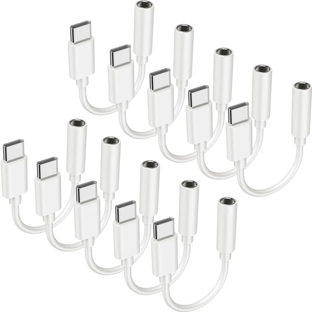 Main image of 10PCS Type USB C to 3.5mm Female Headphone Jack Adapter USB C to Aux Audio Dongle Cable Cord, Compatible with Samsung S20/S20+/S20 Ultra, Pixel 4/+4XL, and More USB C Devices