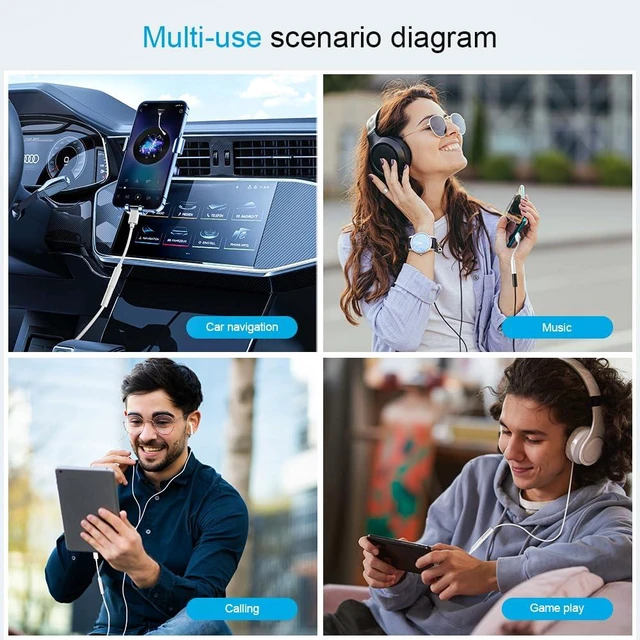 Alt view image 7 of 7 - 10PCS Type USB C to 3.5mm Female Headphone Jack Adapter USB C to Aux Audio Dongle Cable Cord, Compatible with Samsung S20/S20+/S20 Ultra, Pixel 4/+4XL, and More USB C Devices