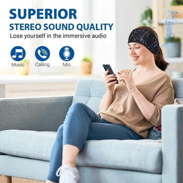 Alt view image 2 of 7 - Sleep Headphones Bluetooth Headband Music Wireless Headband Headphones with Thin HD Stereo Speakers Perfect for Side Sleepers, Sport, Yoga, Travel