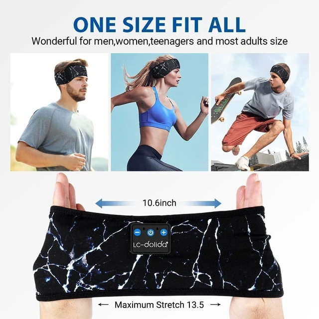Alt view image 7 of 7 - Sleep Headphones Bluetooth Headband Music Wireless Headband Headphones with Thin HD Stereo Speakers Perfect for Side Sleepers, Sport, Yoga, Travel