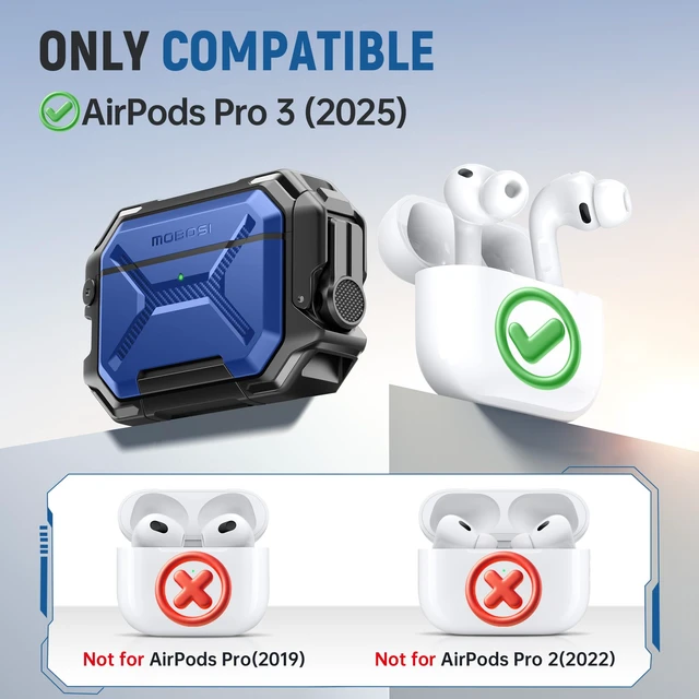 Alt view image 2 of 7 - for AirPods Pro 3 Case IP68 Waterproof, Royal Blue Case for iPods Pro 3, Compatible with MagSafe, Military Grade Protective Cover with Secure Lock, Keychain, Phone Stand (2025)