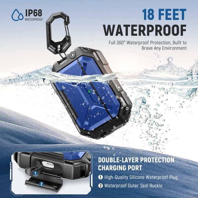 Alt view image 3 of 7 - for AirPods Pro 3 Case IP68 Waterproof, Royal Blue Case for iPods Pro 3, Compatible with MagSafe, Military Grade Protective Cover with Secure Lock, Keychain, Phone Stand (2025)