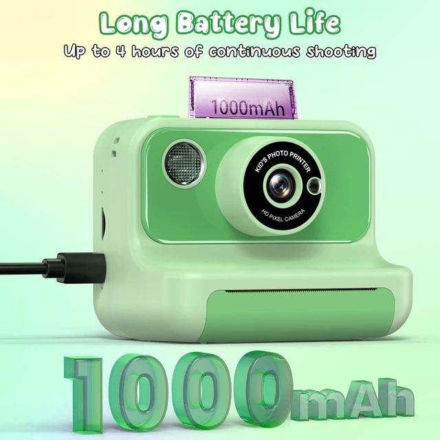 Alt view image 5 of 7 - Kids Camera Instant Print, Christmas Birthday Gifts for Girls and Boys Kids Camera 1080P HD Video Digital Toddler Camera Toy for 3 4 5 6 7 8 9 10 11 12 Years Old