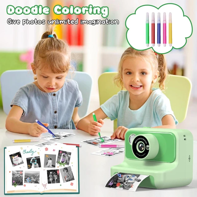 Alt view image 7 of 7 - Kids Camera Instant Print, Christmas Birthday Gifts for Girls and Boys Kids Camera 1080P HD Video Digital Toddler Camera Toy for 3 4 5 6 7 8 9 10 11 12 Years Old