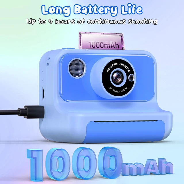 Alt view image 5 of 7 - Kids Camera Instant Print, Christmas Birthday Gifts for Girls and Boys Kids Camera with 32GB Card, Toddler Toy Camera for 3-12 Years Old, Blue