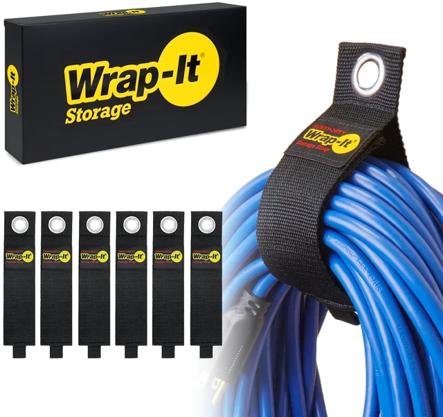 Main image of Heavy-Duty Straps, 17-inch (6 Pack) Extension Cord Organizer, Storage, Cord Straps for Hoses, Rope, RV, Workshop, Boat, Tools, and Garage Wall Storage