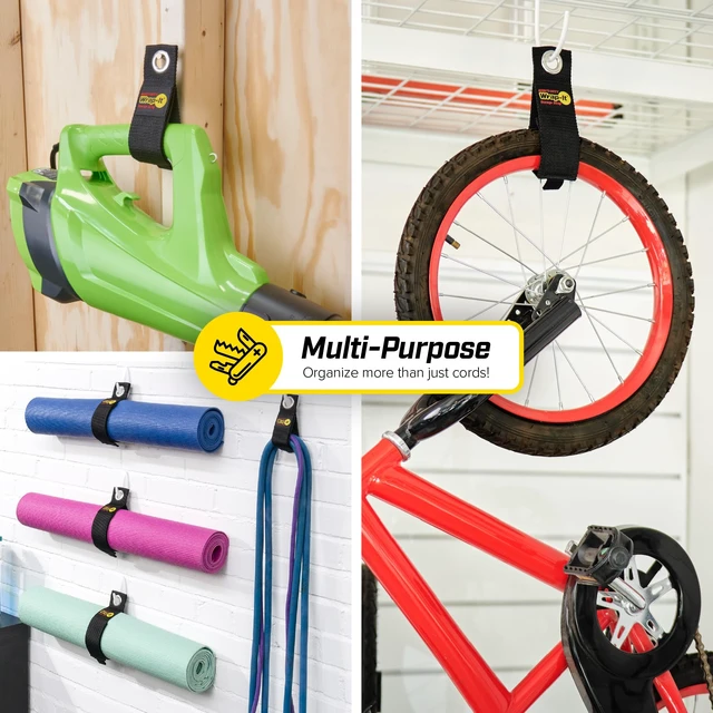 Alt view image 4 of 7 - Heavy-Duty Straps, 17-inch (6 Pack) Extension Cord Organizer, Storage, Cord Straps for Hoses, Rope, RV, Workshop, Boat, Tools, and Garage Wall Storage