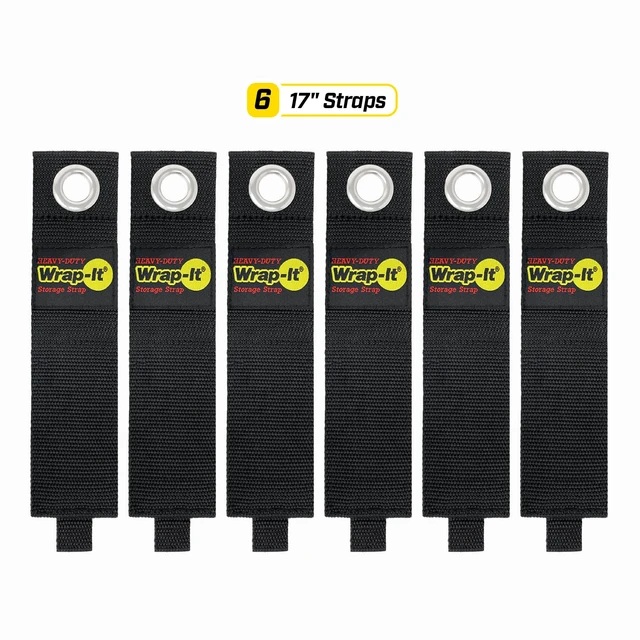 Alt view image 3 of 7 - Heavy-Duty Straps, 17-inch (6 Pack) Extension Cord Organizer, Storage, Cord Straps for Hoses, Rope, RV, Workshop, Boat, Tools, and Garage Wall Storage