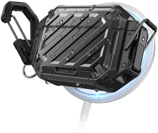 Main image of for AirPods Pro 3 Case with IP68 Waterproof, Lock & Carabiner,Black Compatible with MagSafe, Military-Grade Protection, Anti-Scratch Hard Shell Cover for AirPods Pro 3rd Generation 2025, UB Pro
