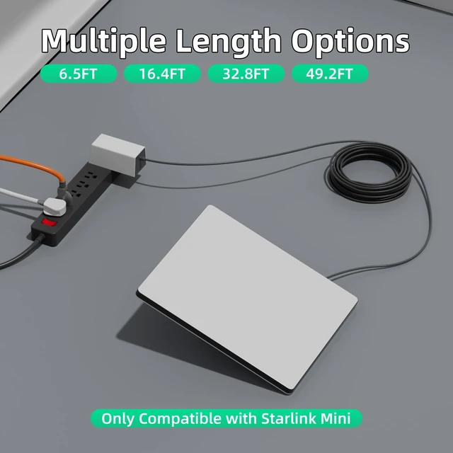 Alt view image 4 of 6 - Starlink Mini Power Cable 49.2FT/15M, Replacement DC Power Cable Starlink Mini Accessories, Starlink Power Cord Outdoor,Original Length Extention Cables Cord Waterproof