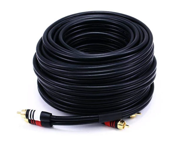 Alt view image 3 of 7 - 102866 25-Feet Premium 2 RCA Plug to 2 RCA Plug 22AWG Cable - Black