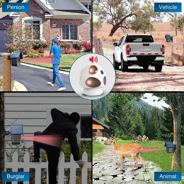 Alt view image 4 of 7 - Solar Driveway Alarm 1/2 Mile Long Range - 1 Receiver + 3 Sensors Outdoor Weatherproof Wireless Motion Sensor&Detector- Portable Receiver Has Long Last Backup Battery- DIY Security System