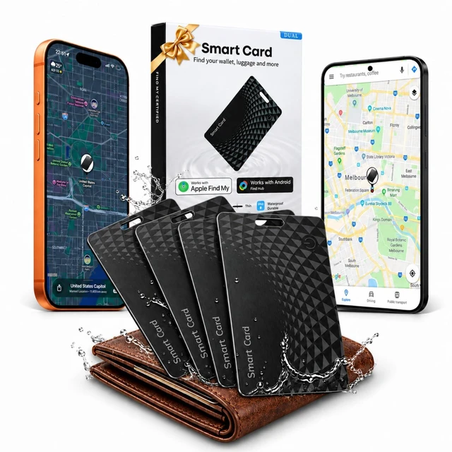 Main image of 2026 Wallet Tracker Card 4 Pack, Ultra Slim Tracking Card(iOS and Android) 0.05in Ultra Slim, 120dB Loud Alarm, Wireless Charging, Apple MFi Certified, Perfect for Wallet, Passport, Backpack