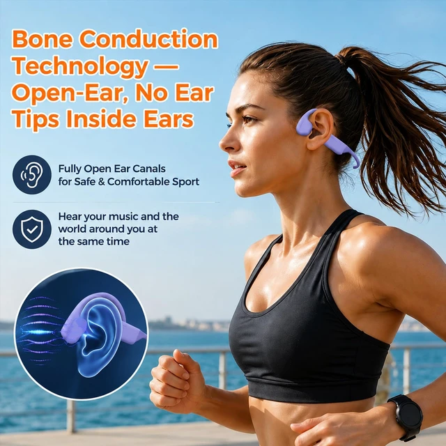 Alt view image 5 of 7 - Full-Coverage Liquid Silicone Swimming Headphones, Open Ear Swim Headphones IP68 Bone Conduction, 32GB MP3, Stay Aware of Surrounding Risks, Soft&Comfortable, 24g UltraLightweight, Pool Lap Swimming