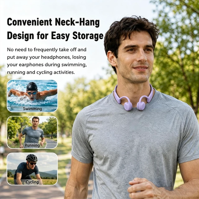 Alt view image 7 of 7 - Full-Coverage Liquid Silicone Swimming Headphones, Open Ear Swim Headphones IP68 Bone Conduction, 32GB MP3, Stay Aware of Surrounding Risks, Soft&Comfortable, 24g UltraLightweight, Pool Lap Swimming