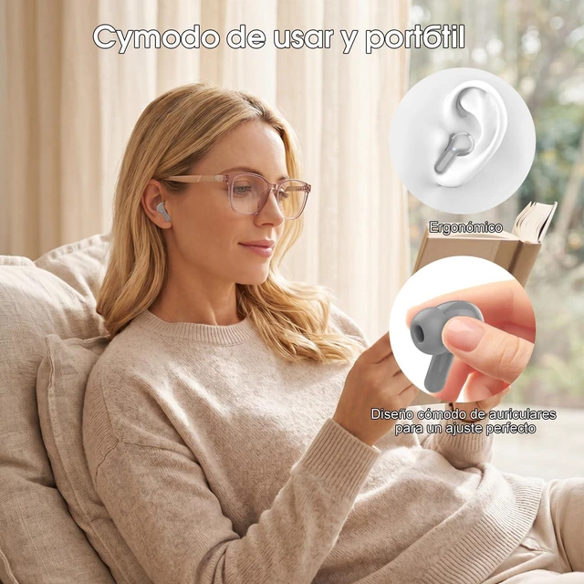 Alt view image 7 of 7 - Wireless Earbuds, Bluetooth 5.4 Headphones HiFi Stereo, Bluetooth Earbuds With ENC Noise Cancelling Mic, IP7 Waterproof in Ear Earphones, 48H, LED Display Ear buds for Pad Workout Sports, Grey