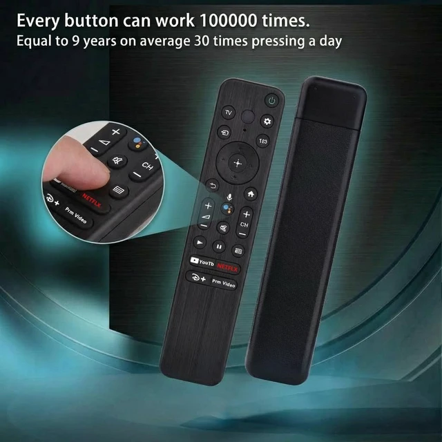 Alt view image 4 of 7 - Replacement for Sony TV Voice Remote,for 2019-2026 Sony Bravia Smart TV Compatible with select Sony BRAVIA, Google TV, 4K UHD, LED, LCD and HD TVs from 2019-2026; voice control and 4 shortcut keys