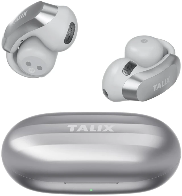 Main image of Open Ear Clip-On Wireless Bluetooth Earbuds AuraHalo G1, Gray 4-Mic Clear Calls, Rich Bass, Roller-Inspired Design, Reduced Sound Leakage, IPX4 Water Resistant, Touch Control