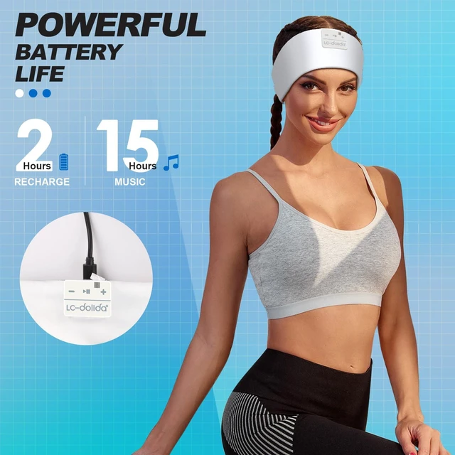 Alt view image 6 of 7 - Sleep Headphones Bluetooth 5.4 Headband Headphones Earphones Wireless Sleep Mask for Sleeping, Sports, Gifts, Workout, Jogging, Yoga,Insomnia, Air Travel, Meditation