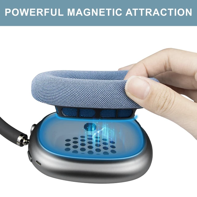 Alt view image 6 of 7 - Ear Cushions for AirPods Max 1 & 2 Replacement EarPads Ear Pads Cups Covers with Durable Mesh Fabric, Softer Foam Color