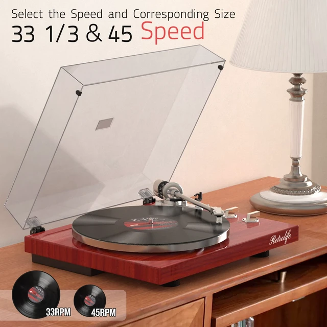 Alt view image 3 of 7 - ® Vinyl Record Players Turntable with BT Wireless Output,Piano Red Audio Phono AT-3600L MM Cartridge,Adjust Counterweight,Belt-Drive,2 Speed,Wireless Out,RCA Line,USB to PC Digital Recording