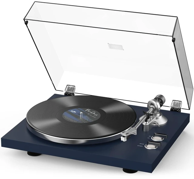 Main image of ® Vinyl Record Players Turntable with BT Wireless Output,Dark Blue Audio Phono AT-3600L MM Cartridge,Adjust Counterweight,Belt-Drive,2 Speed,Wireless Out,RCA Line,USB to PC Digital Recording