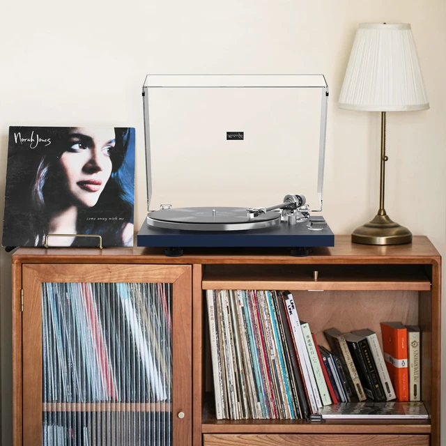 Alt view image 2 of 7 - ® Vinyl Record Players Turntable with BT Wireless Output,Dark Blue Audio Phono AT-3600L MM Cartridge,Adjust Counterweight,Belt-Drive,2 Speed,Wireless Out,RCA Line,USB to PC Digital Recording