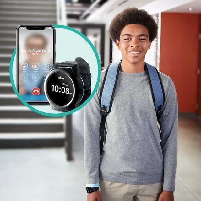 Alt view image 2 of 7 - GPS Watch for Teens & Elderly - Autism, Special Needs, Dementia App with Real-Time GPS, 2-Way Voice, SOS Button, First Responder Alerts, AI Risk Alerts, Safe Ride Monitoring, Fall Detection