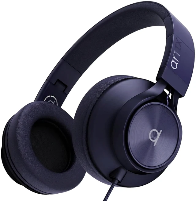 Main image of Over Ear Headphones Wired with Mic, Corded Head Phones (3.5mm Jack) Compatible with Laptop, Computer / PC, Macbook, MP3 Player, Car / In-Flight Audio, Game Controller, and other 3.5 mm devices