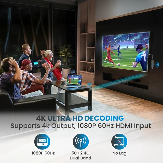 Alt view image 7 of 7 - iShare Pro Kit All-in-One Wireless HDMI Transmitter and Receiver, Premium Carbon Fiber Design, 4K Decoding 1080P 60Hz, 328ft Long Range, Includes Adapters for Drones Cameras MacBook