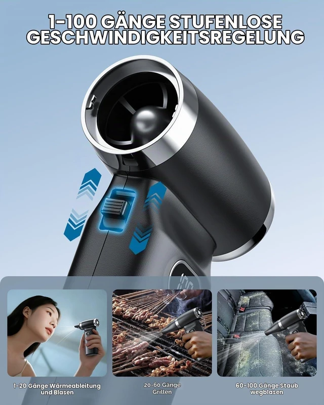 Alt view image 6 of 7 - Electric Compressed Air Duster Cordless: 70 MPH High Wind Speed Mini Air Blower for Electronics Portable Computer Cleaner Hand Keyboard Cleaning Powerful Duster for Car, Fans and Other Sences