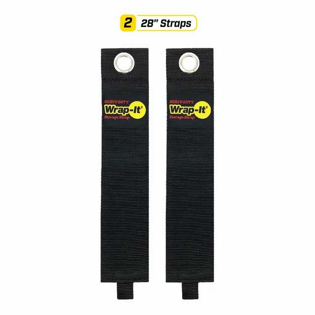 Alt view image 3 of 7 - Heavy-Duty Straps, 28-inch (2 Pack) Hook and Loop Garden Hose Hanger, Pool Hose Storage Organizer for Cords, Hoses, Tow Rope, Building Materials