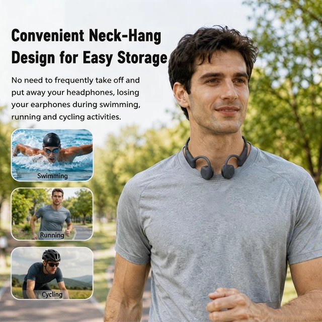 Alt view image 7 of 7 - Full-Coverage Liquid Silicone Swimming Headphones, Open Ear Swim Headphones IP68 Bone Conduction, 32GB MP3, Stay Aware of Surrounding Risks, Soft&Comfortable, 24g UltraLightweight, Pool Lap Swimming