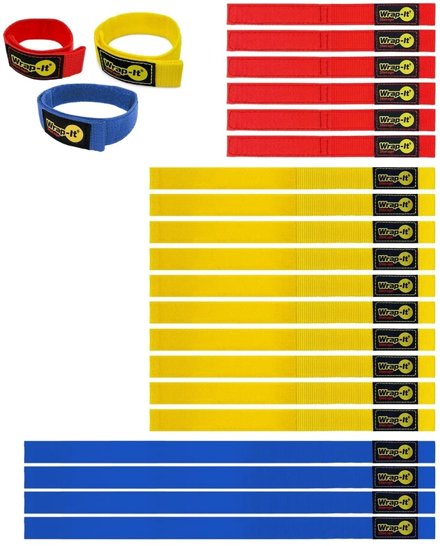 Main image of Quick-Straps by - Assorted 20-Pack Multicolor Hook and Loop Hose and Cable Organizers