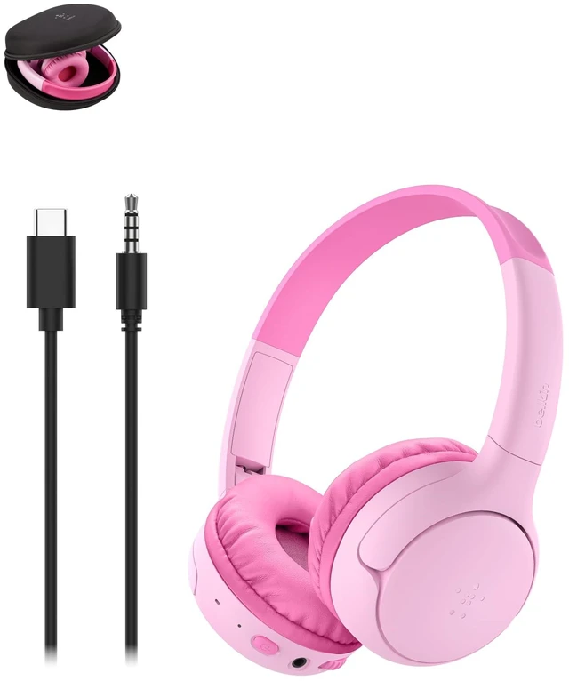 Main image of SoundForm Mini 2 Kids Headphones, Wireless & Wired, 55H Playtime Headphones for Kids with Case, Built-in Microphone, Audio Sharing, 85dB Limit, for School, Classroom, Travel, iPad, Tablet