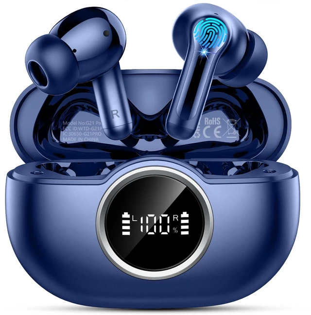 Main image of Bluetooth 5.4 Earbuds, 2026 Wireless Headphones 48Hrs Stereo Bass Ear Buds ENC Noise Cancelling, Clear Call, IP-X7 Waterproof USB-C in-Ear Earphones for Sport Gym Work Phone Laptop Pad Android iOS
