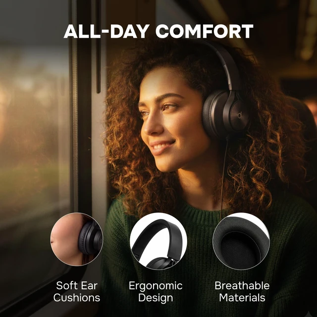Alt view image 4 of 7 - Over Ear Headphones Wired with Mic, Corded Head Phones (3.5mm Jack) Compatible with Laptop, Computer / PC, Macbook, MP3 Player, Car / In-Flight Audio, Game Controller, and other 3.5 mm devices