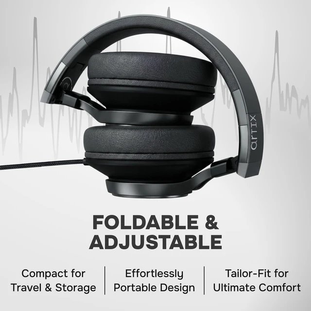 Alt view image 7 of 7 - Over Ear Headphones Wired with Mic, Corded Head Phones (3.5mm Jack) Compatible with Laptop, Computer / PC, Macbook, MP3 Player, Car / In-Flight Audio, Game Controller, and other 3.5 mm devices