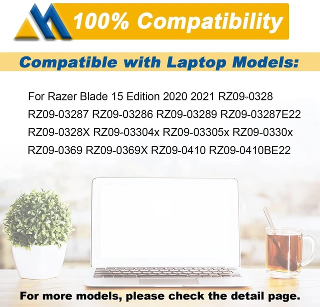 Alt view image 5 of 7 - RC30-0328 RZ09-0328 Laptop Battery Replacement for Razer Blade 15 Base 2020/2021 RZ09-0328X RZ09-03289 RZ09-03287 RZ09-03286 RZ09-0369 RZ09-03287E22 RZ09-0410x RZ09-0330X RZ09-03304x