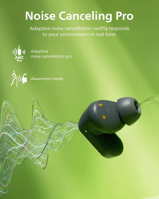 Alt view image 3 of 7 - TAT3519 Wireless Earbuds,True Wireless Headphones with Noise Canceling Pro,Dynamic Bass,Clear Call,24 H Battery Life,Fast Charging,Bluetooth 5.3,IPX4,App/Touch Control,Black