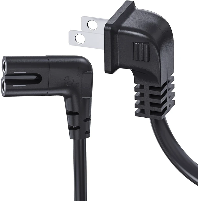 Main image of TV Power Cord Compatible with Samsung TV, UL Listed 6FT Right Angle C7 Replacement Power Cable Compatible with Samsung LG TCL Sony Insignia Sharp Toshiba (18 AWG-Non Polarized)