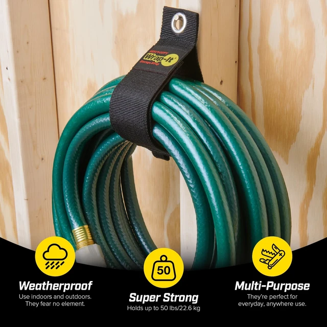 Alt view image 2 of 7 - Heavy-Duty Straps, 22" (2 Pack) Hook and Loop Organizer Hanger for Extension Cables, Hoses, Rope and for Garage, Home, Shop, Boat and RV Organization