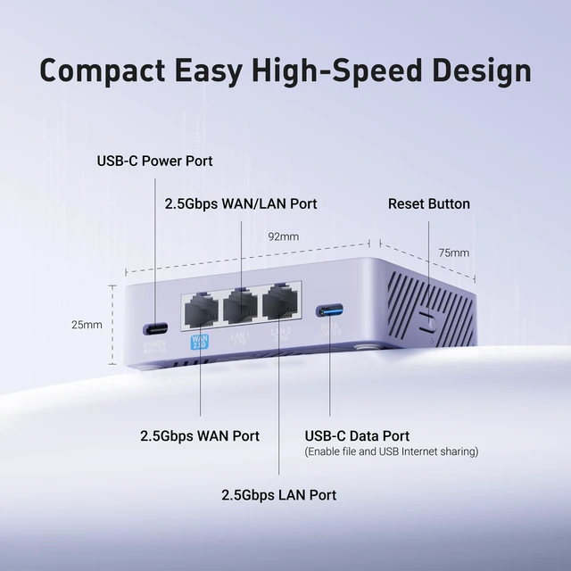 Alt view image 6 of 7 - GL-MT5000 Brume 3 Wired VPN Security Gateway NO Wi-Fi Up to 1100 Mbps hardware-accelerated VPN, three 2.5GbE ports with multi-WAN failover, VPN obfuscation, OpenWrt with 1GB DDR4