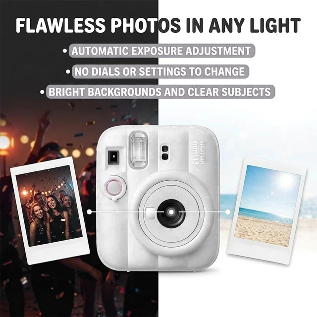Alt view image 4 of 7 - Instax Mini 13 White Instant Camera with 20-Sheet Film Set Includes Instax Mini 13 camera, 20-sheet film, carrying case, photo album, color filters, and assorted photo frames