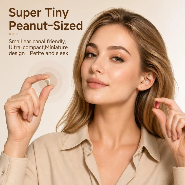 Alt view image 2 of 7 - Small Mini Invisible Earbuds Wireless Bluetooth Ear Buds For Small Ears Discreet Smallest Sleep Earbuds For Small Ears Ear Buds Low Profile Tiny Skin Tone Sleeping Earbuds For Small Ear Canals