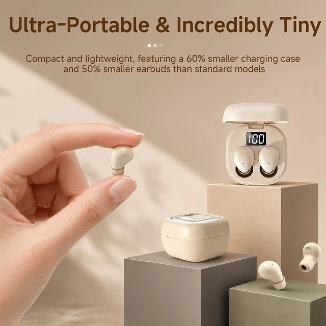 Alt view image 5 of 7 - Small Mini Invisible Earbuds Wireless Bluetooth Ear Buds For Small Ears Discreet Smallest Sleep Earbuds For Small Ears Ear Buds Low Profile Tiny Skin Tone Sleeping Earbuds For Small Ear Canals