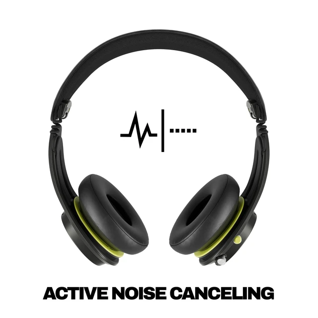 Alt view image 2 of 7 - Icon ANC Noise Canceling Wireless Headphones - True Black On-Ear Fit, Bluetooth, Noise Cancellation, 60 Hours Battery, Sweat Water Resistant, Foldable, Travel Ready, Microphone