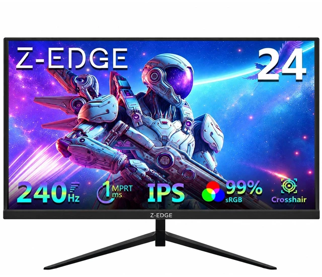 Main image of Z-Edge 24 inch 240Hz 144Hz Gaming Monitor, FHD 1080p, IPS PC Gaming MPRT 1ms, 350nits, 16.7M Colors, 99% sRGB, UG24PJ Frameless Bezel, DP x1, HDMI x1(Black)